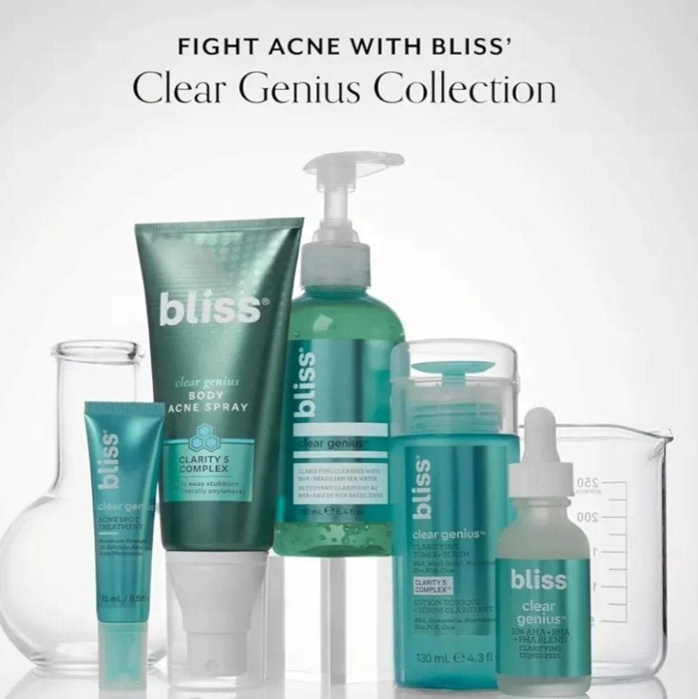 Bliss Clear Genius Clarifying Liquid Peel, 10% AHA+BHA+PHA Blend, 1oz, NIB